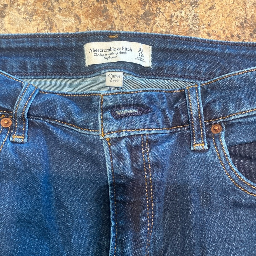 Abercrombie and Fitch super skinny ankle, high-rise jeans